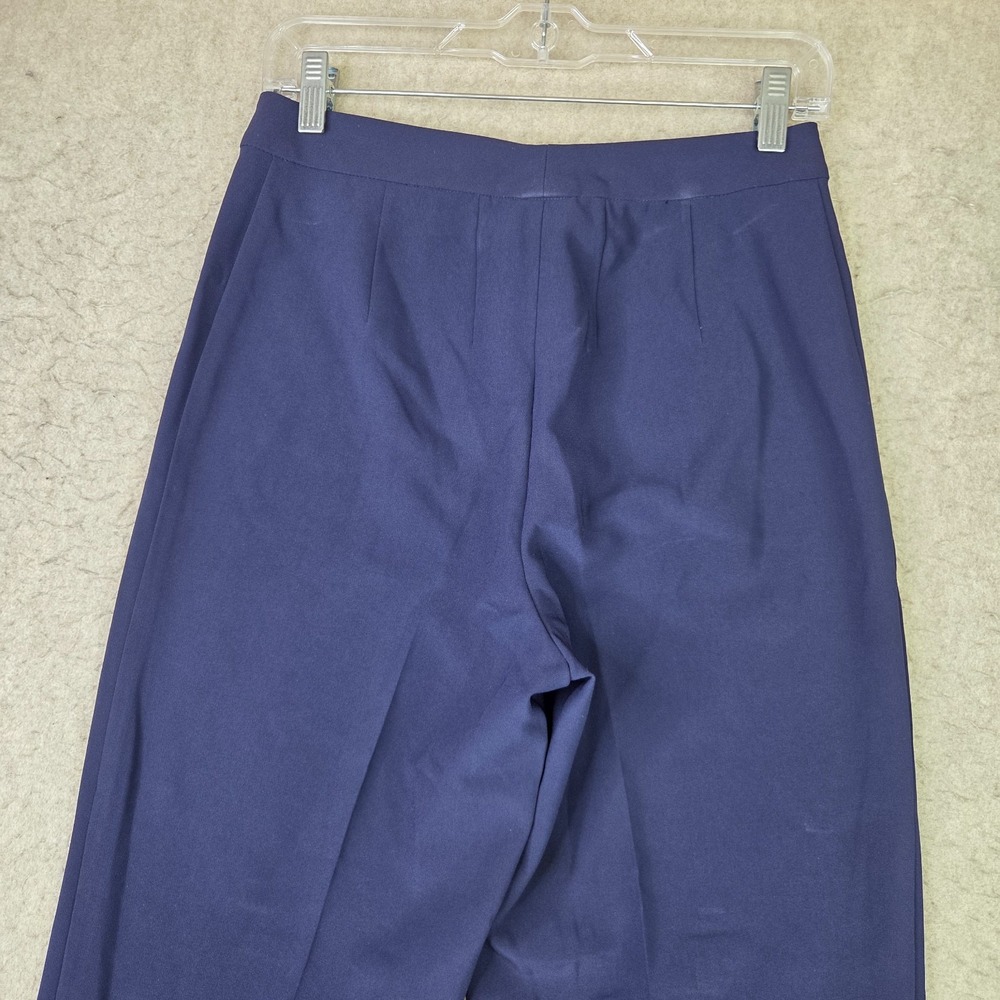 St. John Pants Womens 6 Blue Business Stretch Lightweight Wide Leg Made in USA - Picture 5 of 10